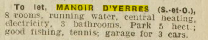 Manoir d'Yerres  louer